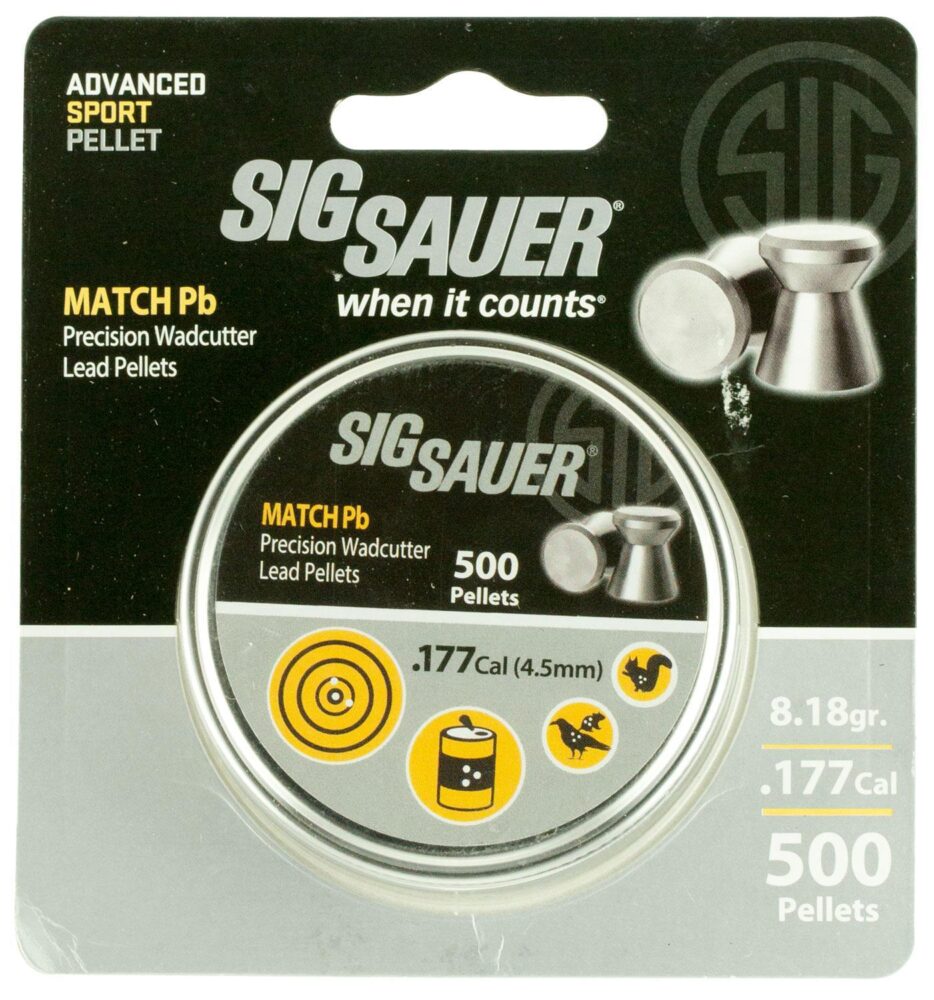 Sig Sauer Airguns AIRAMMOMATCHPB177500 Match  177 Lead Flat Nose