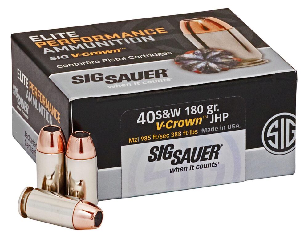 Sig Sauer E40SW250 Elite Performance  40 S&W 180 gr V Crown Jacke