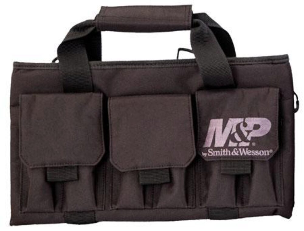M&P Accessories 110028 Pro Tac Handgun Case Black Nylon Holds Han