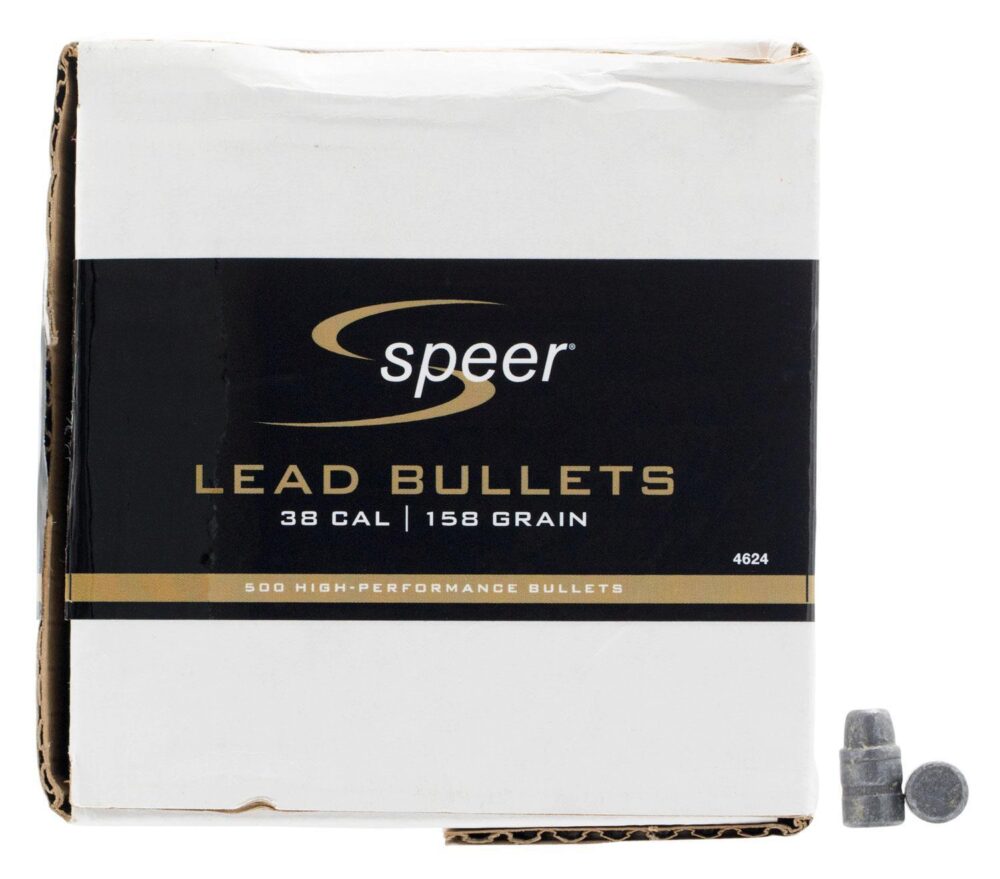 Speer 4624 Handgun  38 Cal .358 158 gr Lead Semi Wadcutter 500 Pe