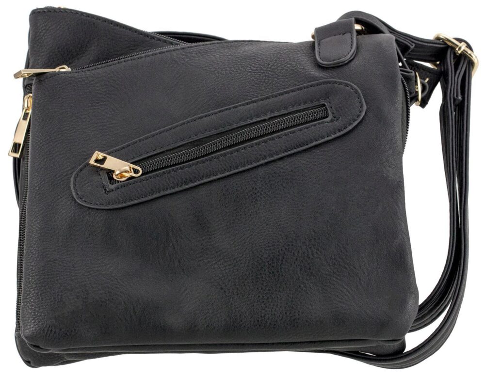 Bulldog BDP030 Cross Body Purse w/Holster Black Leather for Small