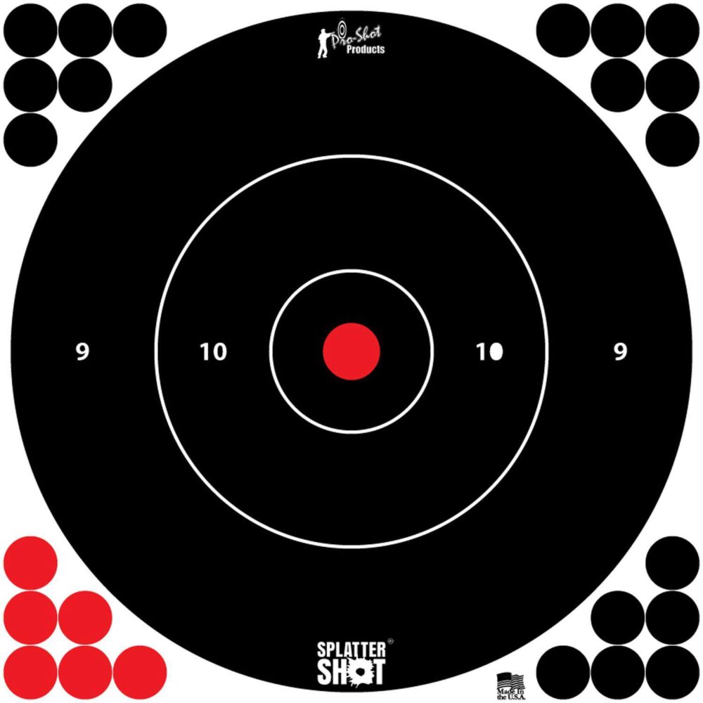 Pro-Shot 12BWHTETG12P SplatterShot  12 Bullseye Hanging Tagboard