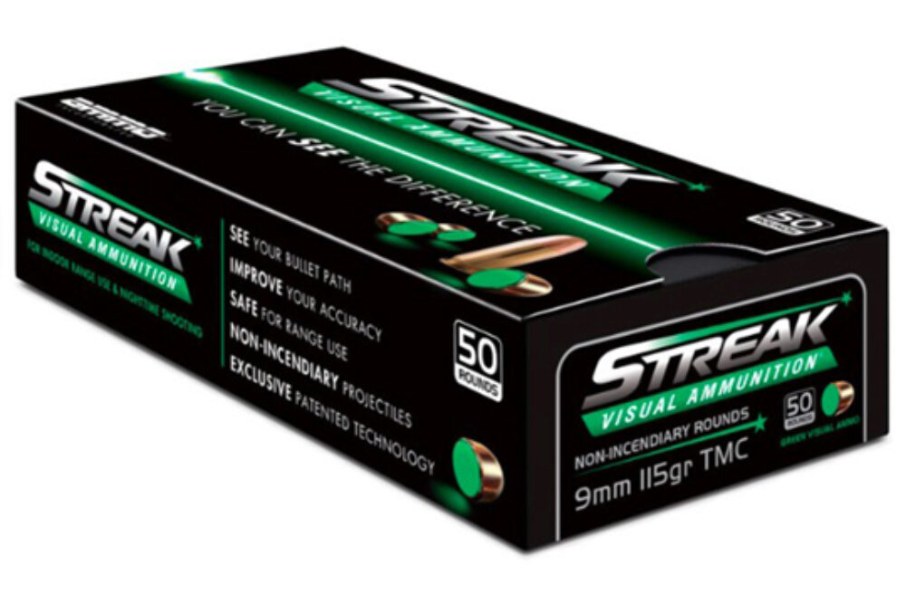 Ammo Inc 9115TMCSTRKGRN50 Streak Visual (GREEN)  9mm Luger 115 gr