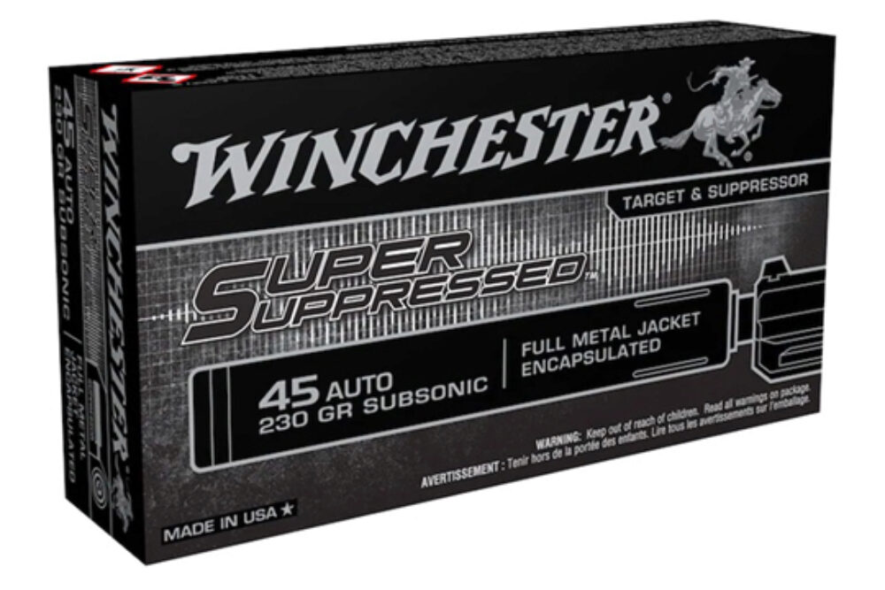 Winchester Ammo SUP45 Super Suppressed  45 ACP Subsonic 230 gr En