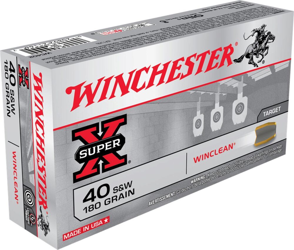 Winchester Ammo WC402 Super X  40 S&W 180 gr Winclean Brass Enclo