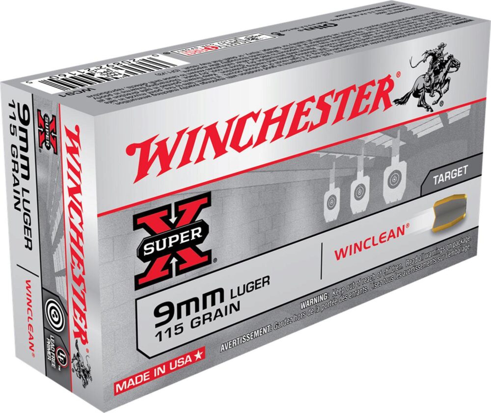 Winchester Ammo WC91 Super X  9mm Luger 115 gr Winclean Brass Enc
