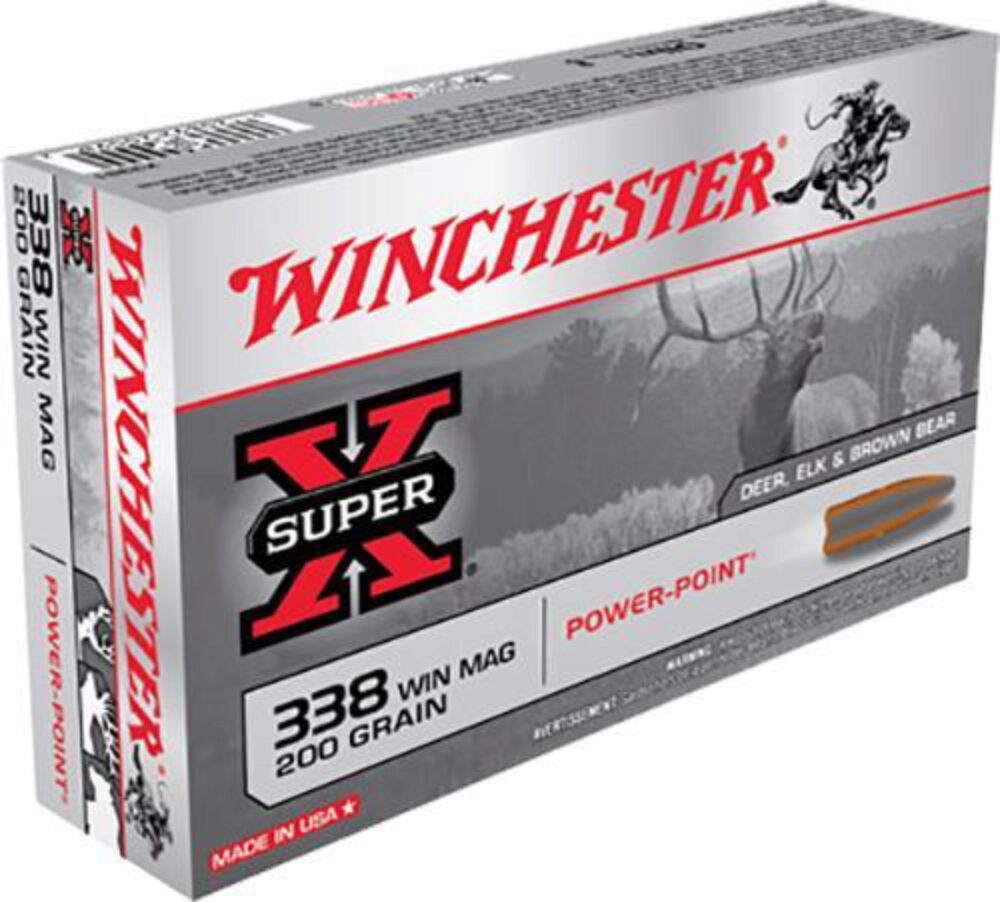 Winchester Ammo X3381 Power-Point  338 Win Mag 200 gr Power Point