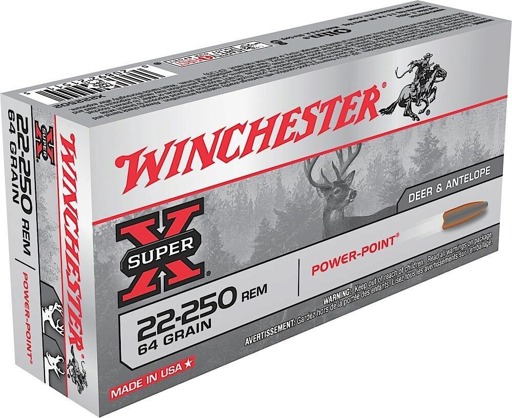 Winchester Ammo X222502 Super X  22-250 Rem 64 gr Power Point 20