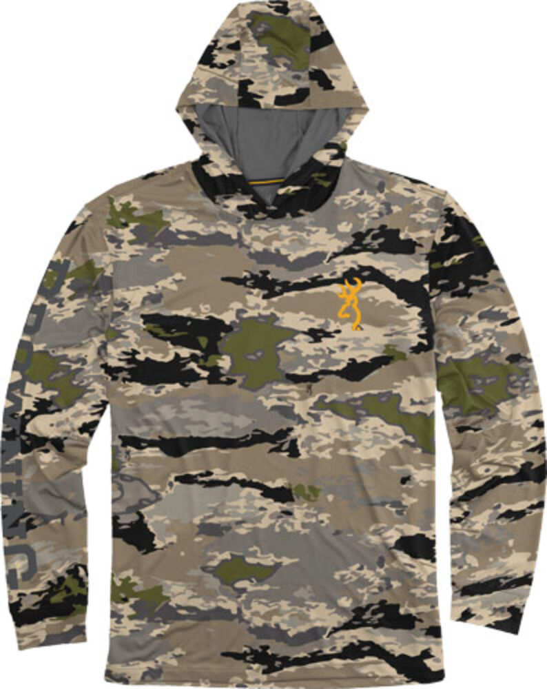 Browning Hooded Long Sleeve Tech Shirt Ovix Camo XL