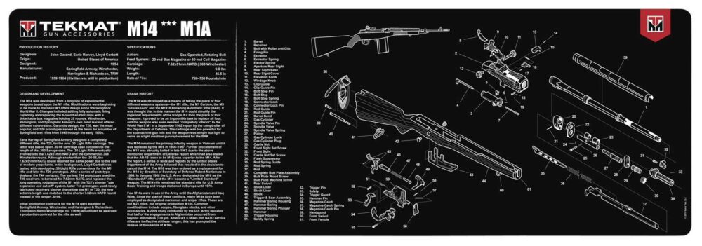 TekMat TEKR36M14 M14 Cleaning Mat Springfield M1A Parts Diagram 1
