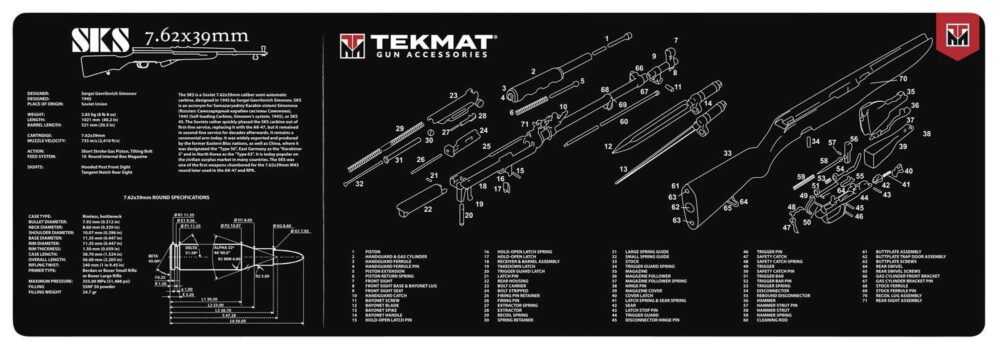 TekMat TEKR36SKS SKS Cleaning Mat SKS Parts Diagram 12 x 36