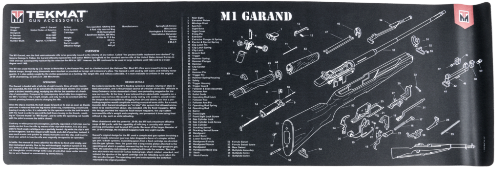 TekMat TEKR36M1GARANDBK M1 Garand Cleaning Mat M1 Garand Parts Di