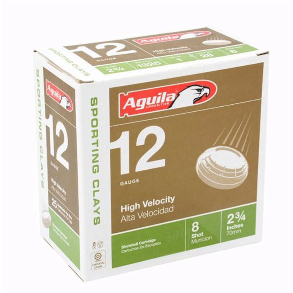 Aguila 1CHB1286 Sporting Clays High Velocity 12 Gauge 2.75 1 oz 8
