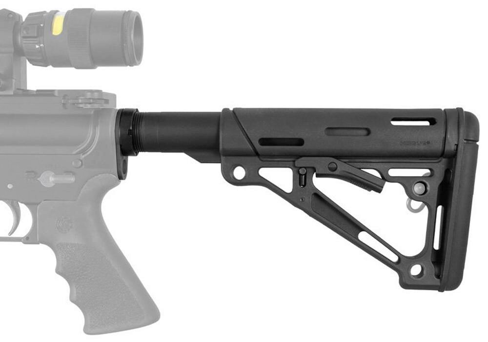 Hogue 15045 OverMolded Collapsible Buttstock Black OverMolded Rub