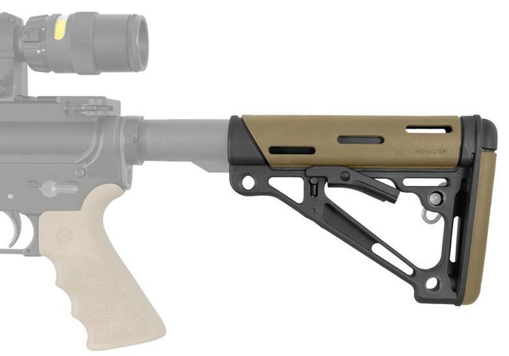 Hogue 15350 OverMolded Collapsible Buttstock Tan OverMolded Rubbe