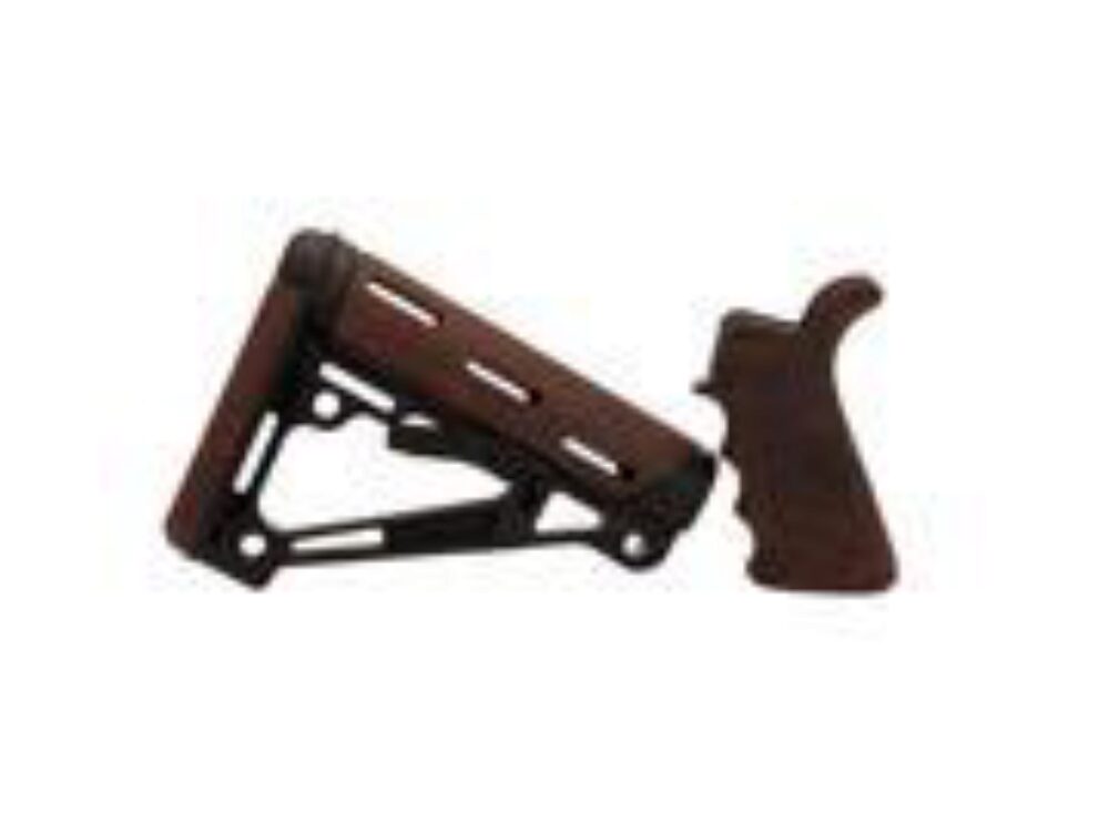 Hogue 15456 OverMolded Collapsible Buttstock Black Synthetic Red