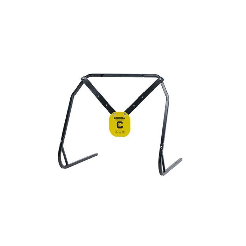 Caldwell 1140016 Gong & Target Stand  8 Yellow AR500 Steel Gong H