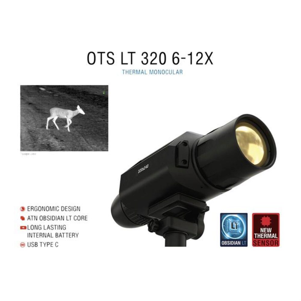 ATN TIMNOLT350X OTS LT 320 Thermal Monocular Black 6-12x 35mm 320