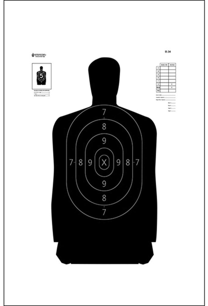 Action Target B34100 Qualification  Silhouette Paper Hanging 25 y