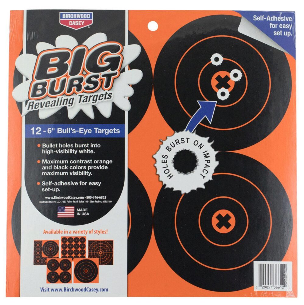 Birchwood Casey 36612 Big Burst Revealing Target Self-Adhesive Pa