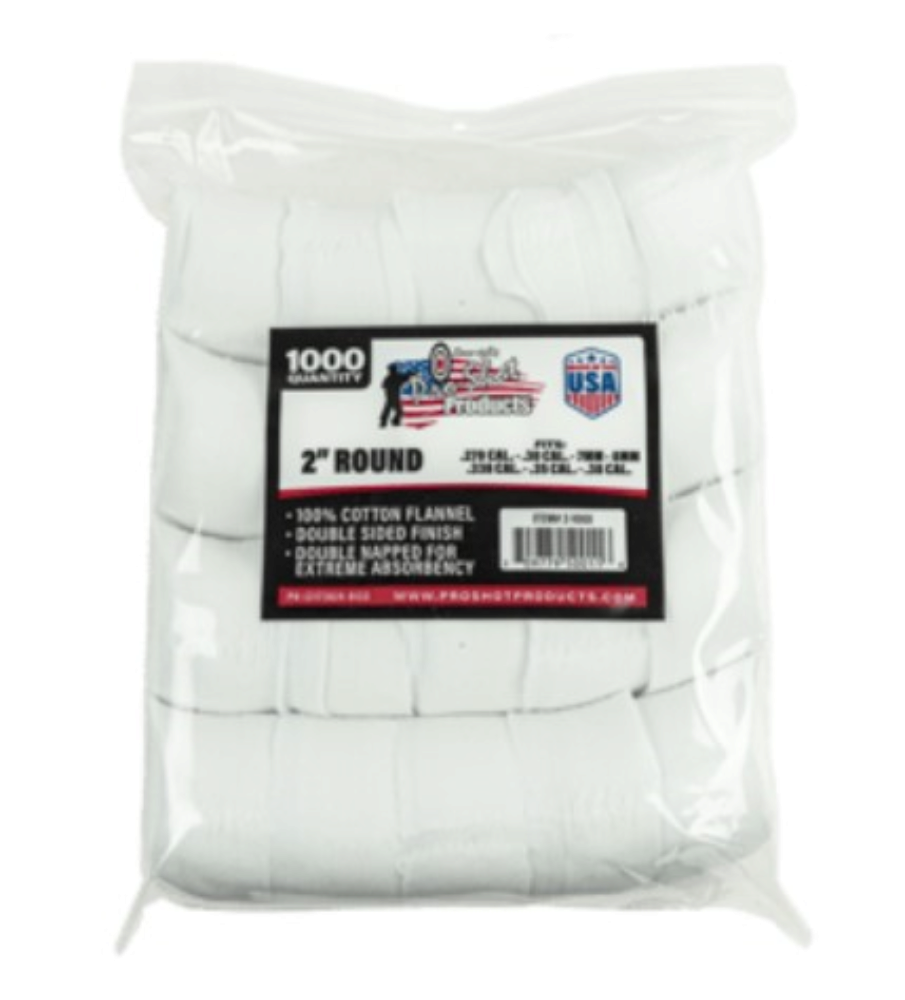 Pro-Shot 2" Round 100% Cotton Patches 1000/ct