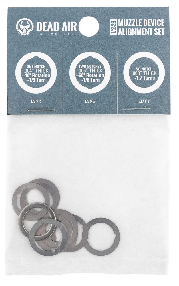 Dead Air DA001 Shim Kit  1/2-28 tpi 3 Different Shim Thicknesses