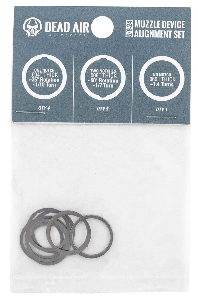 Dead Air DA002 Shim Kit  5/8-24 tpi 3 Different Shim Thicknesses