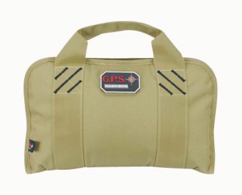 GPS Bags 1308PCT Double Pistol Case Tan Nylon w/ Visual ID Storag