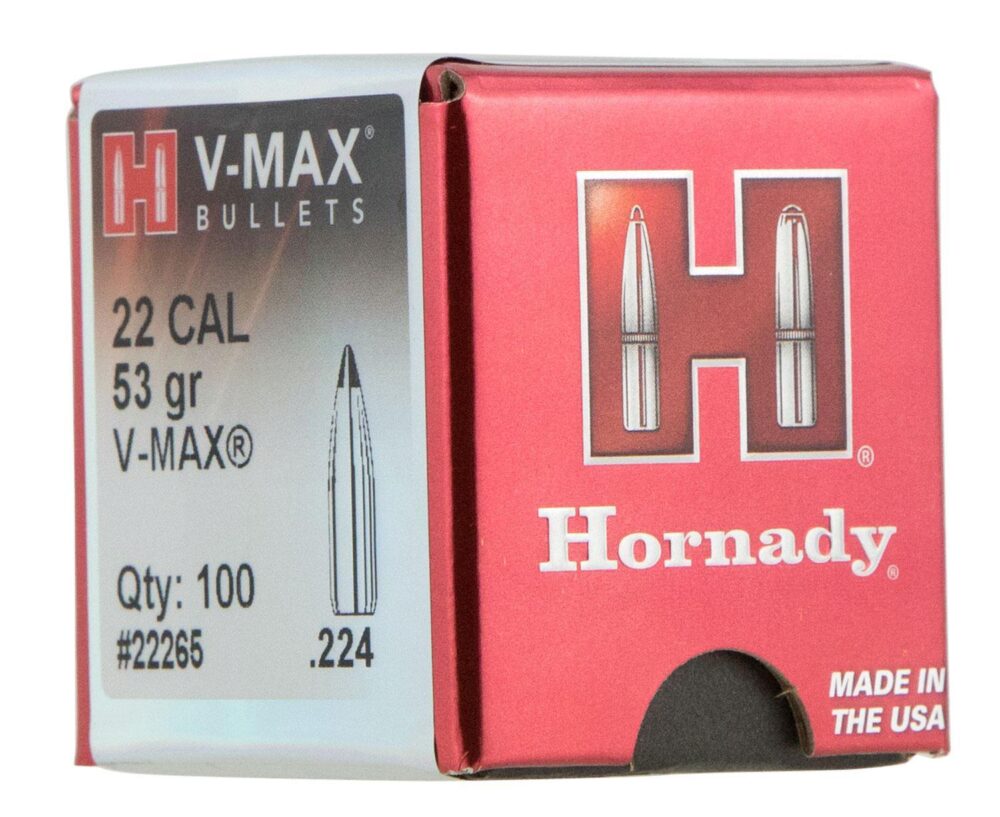 Hornady 22265 V-Max  22 Cal .224 53 gr V Max 100 Per Box/ 40 Case