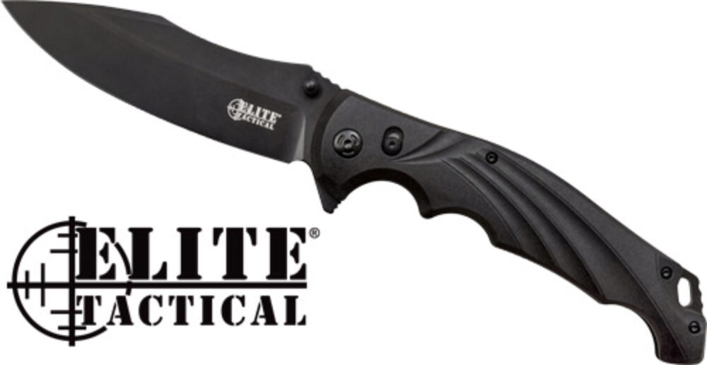 Master Cutlery Elite Tactical Conqueror Folding Knife Black