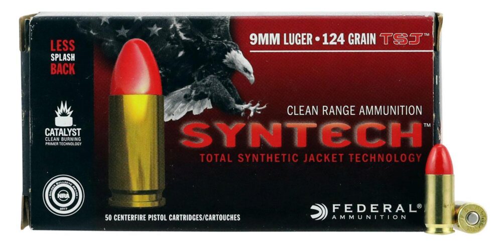 Federal AE9SJ2 American Eagle Syntech Range  9mm Luger 124 gr Tot