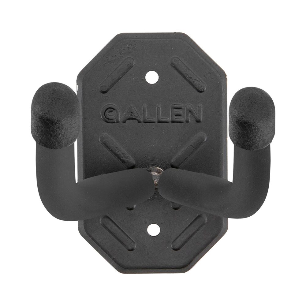 Allen Defender Double Hooks with Metal Mounting Plate Black