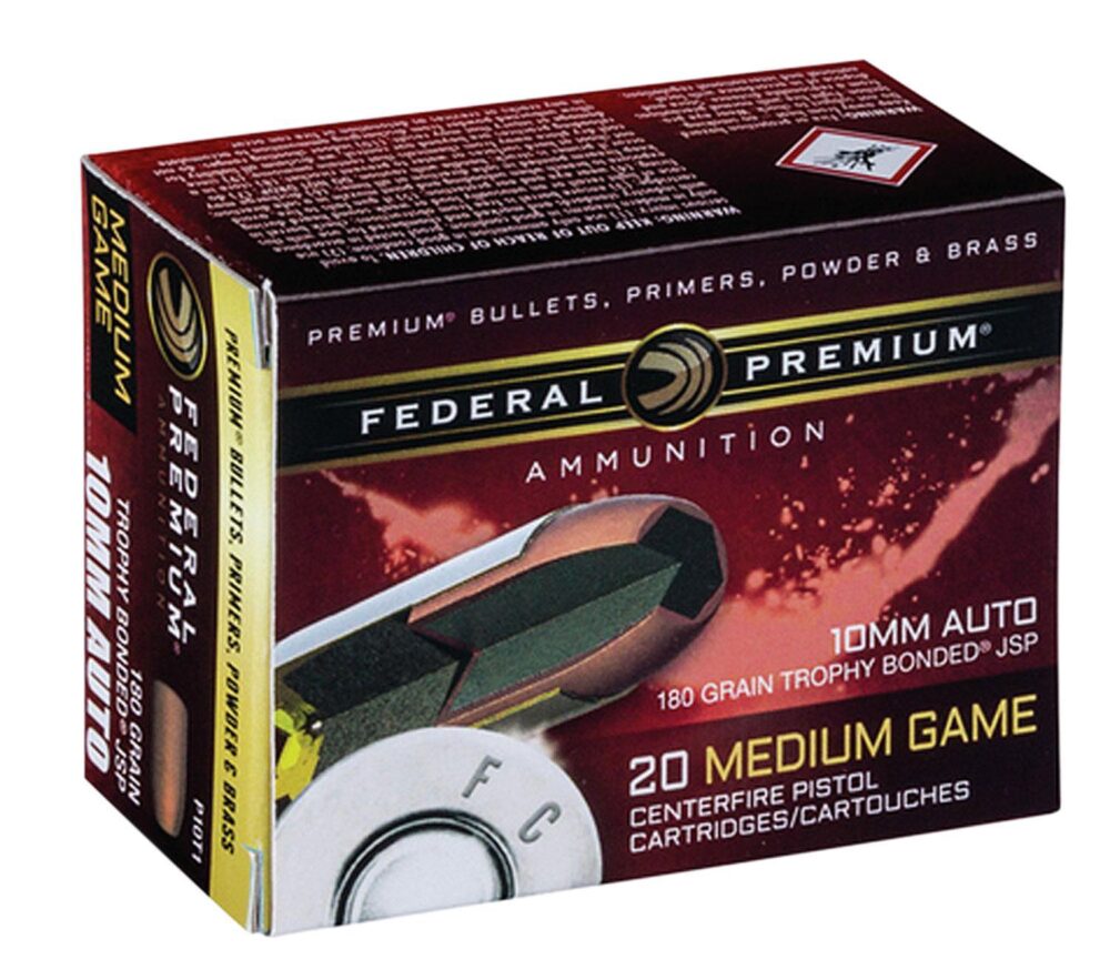 Federal P10T1 Premium  10mm Auto 180 gr Trophy Bonded Bear Claw J
