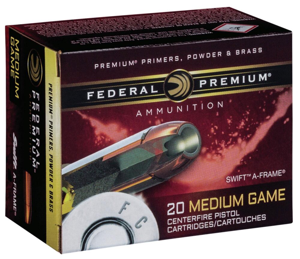 Federal P454SA Premium  454 Casull 300 gr Swift A Frame 20 Per Bo