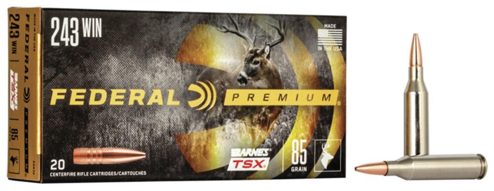 Federal P243K Premium  243 Win 85 gr Barnes TSX 20 Per Box/ 10 Ca