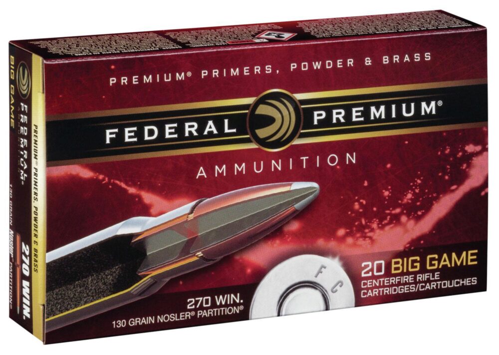Federal P270P Premium  270 Win 130 gr Nosler Partition 20 Per Box