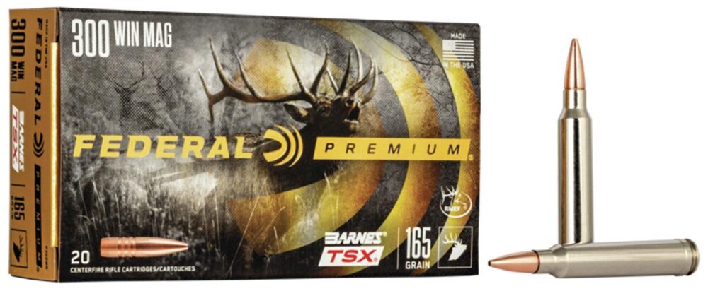 Federal P300WR Premium  300 Win Mag 165 gr Barnes TSX 20 Per Box/