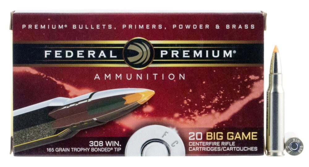 Federal P308TT2 Premium  308 Win 165 gr Trophy Bonded Tip 20 Per