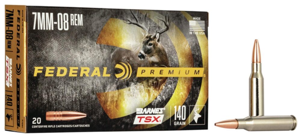 Federal P708C Premium  7mm-08 Rem 140 gr Barnes TSX 20 Per Box/ 1