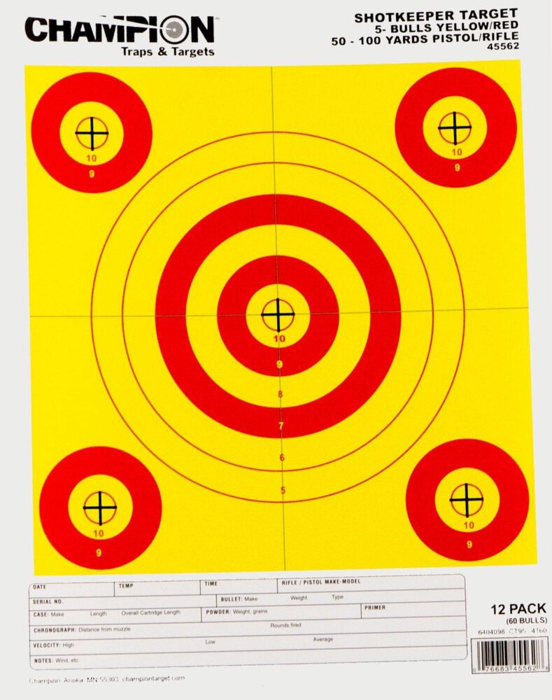 Champion Targets 45562 Shotkeeper  5-Bullseye 50-100 yds Pistol/R