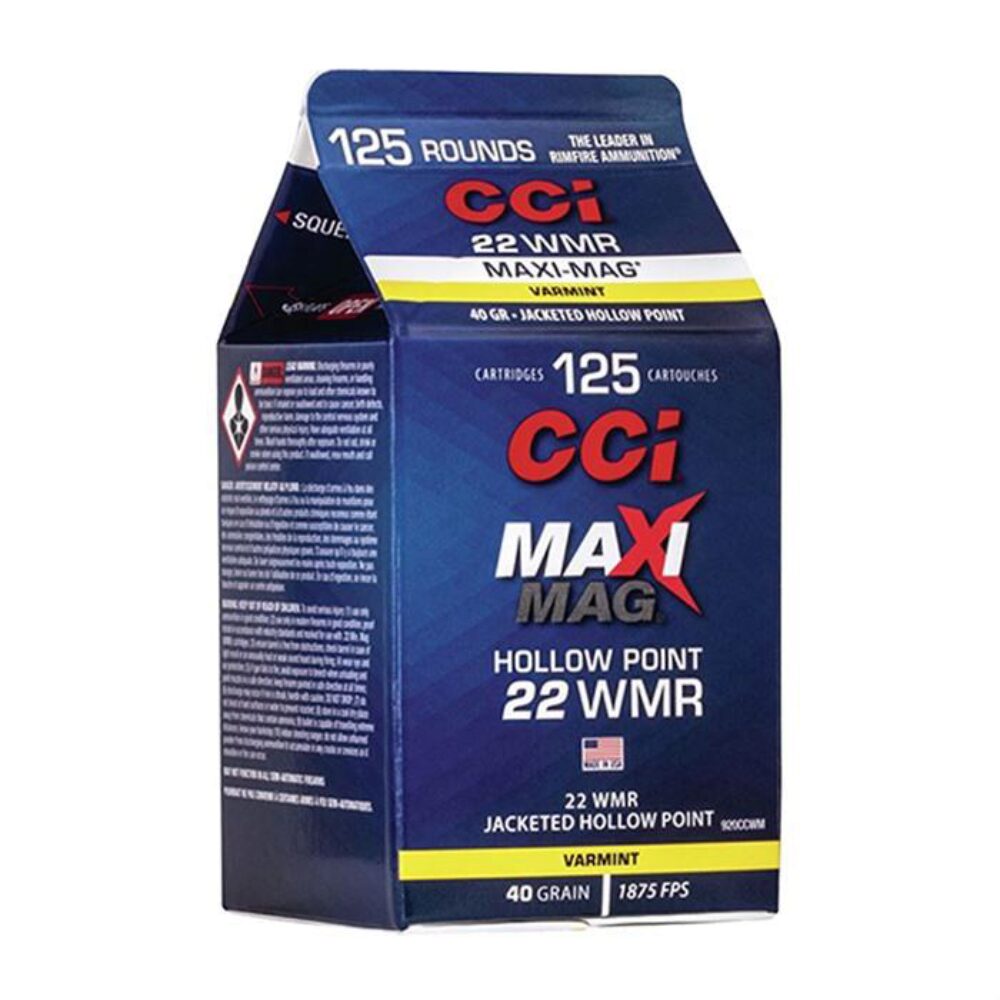 CCI 920CC Maxi-Mag Rimfire 22 WMR 40 gr Jacket Hollow Point 125 P