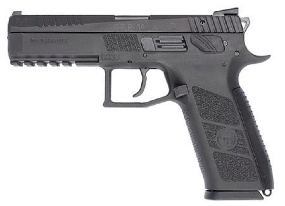 CZ-USA 91620 P-09  9mm Luger 19+1, 4.54 Black Steel Barrel, Black