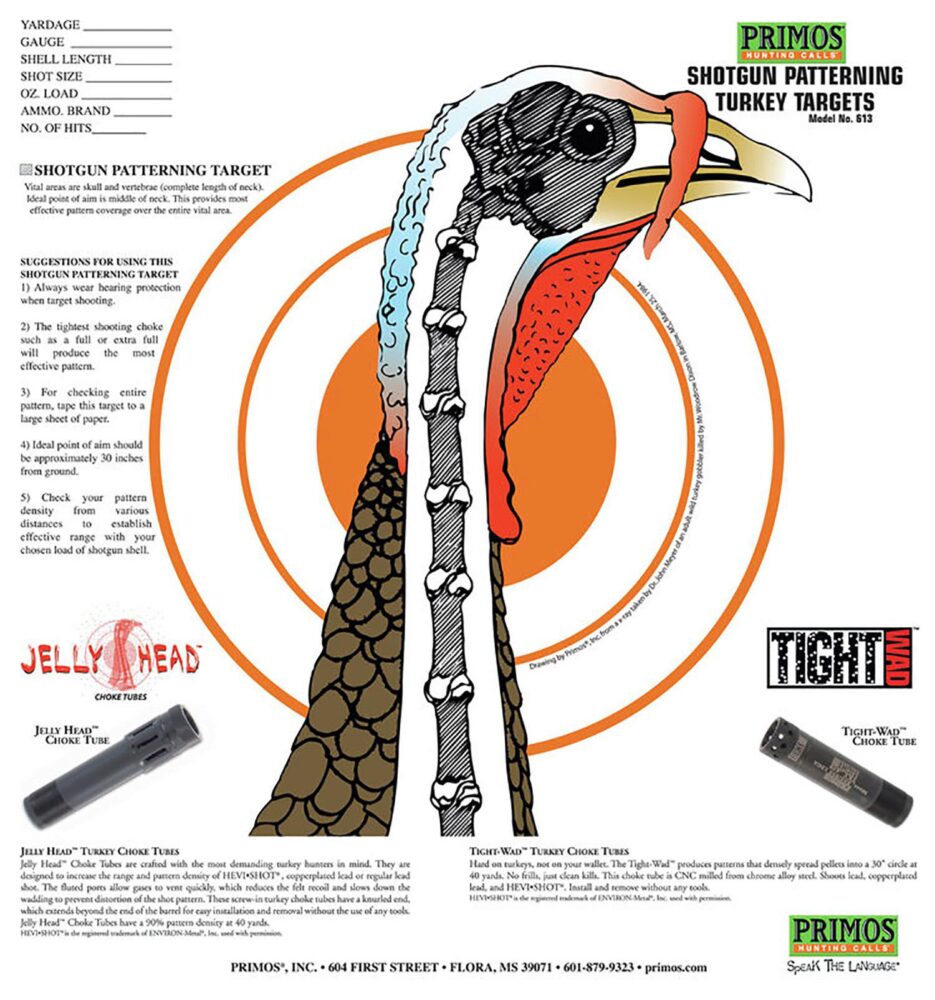 Primos 6041 Patterning Turkey  Hanging Paper Targets, For Use Wit