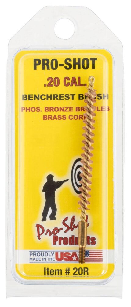 Pro-Shot 20R Bore Brush  .20/ .204 Cal Rifle #5-40 Thread Bronze
