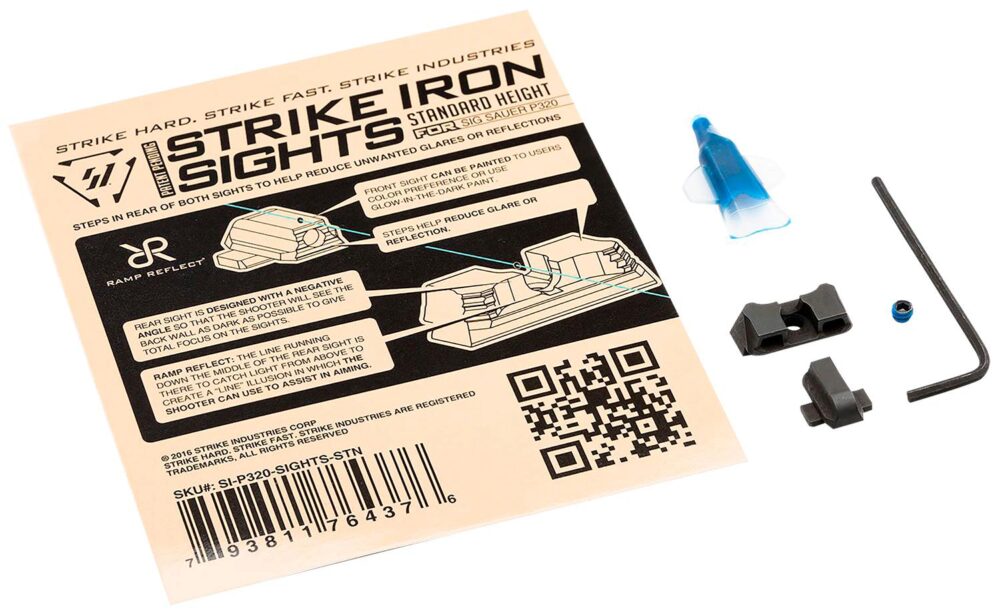 Strike Industries P320SIGHTSSTN Strike Iron Sights-Standard Heigh