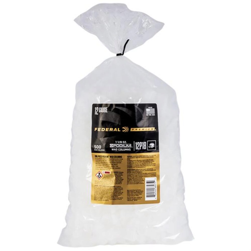 Federal 12P18 Podium Wad Premium 12 Gauge 1 1/8 oz White Plastic