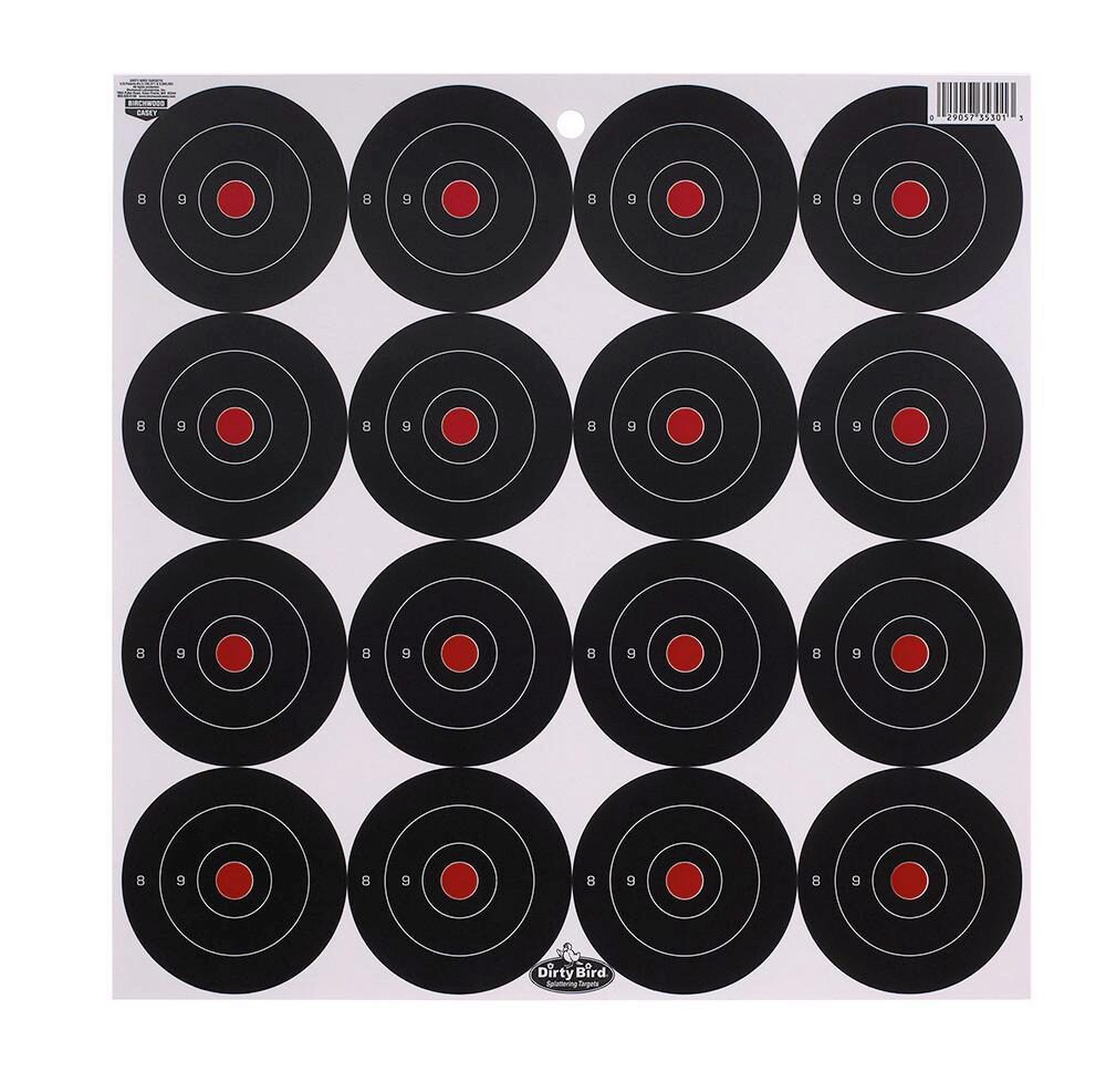 Birchwood Casey 35309 Dirty Bird  3 Bullseye Tagboard Hanging Bla