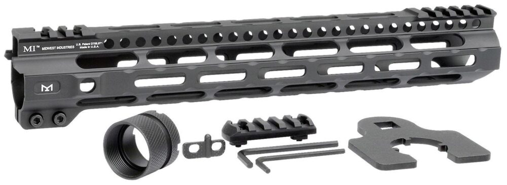 Midwest Industries MIULW12625 Ultralight  AR-15 Black Hardcoat An