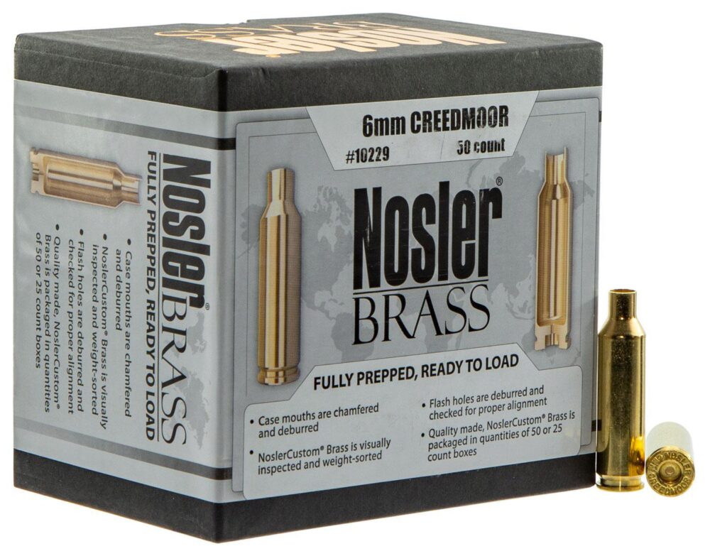 Nosler 10229 Premium Brass Unprimed Cases 6mm Creedmoor Rifle Bra
