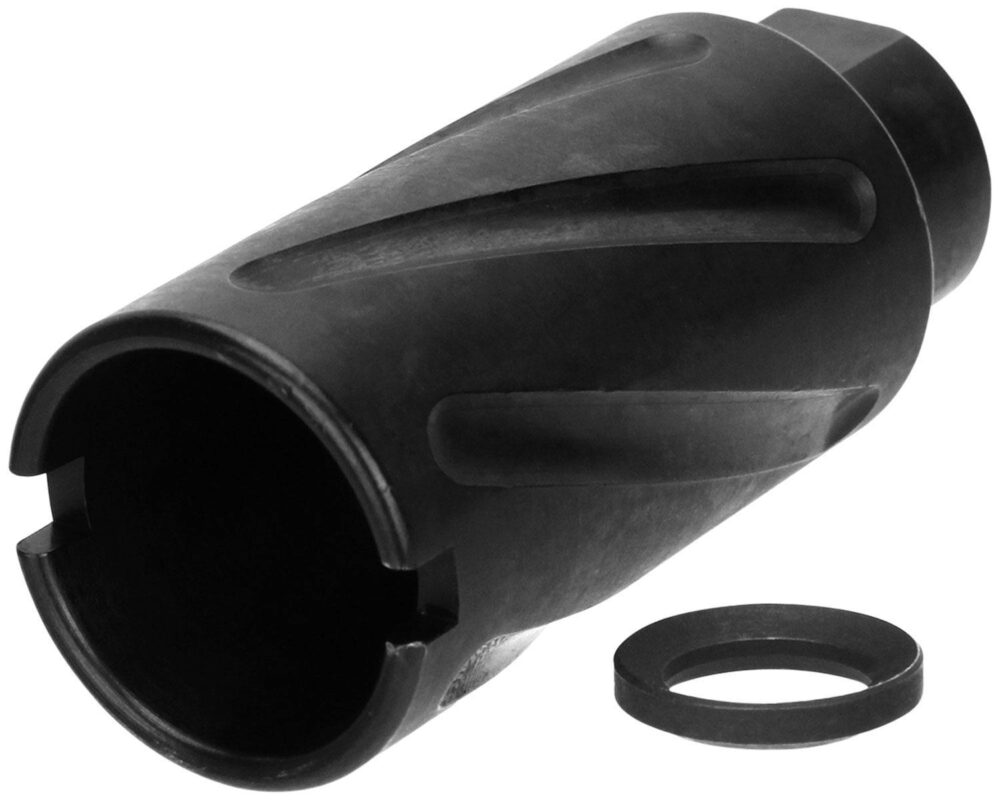 TacFire MZ1007N Spiral Fluted Muzzle Brake Black Oxide Steel with